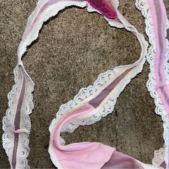 Rhinestone “I Do” Bridal Thong Lace Pink M Medium Betsey Johnson Embellished - Picture 7 of 7